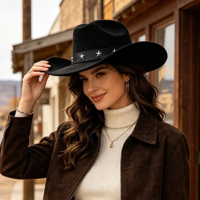 Women Hot Sale Wide Brim Cowbo - Fedora Hat Wool ulasan dan harga